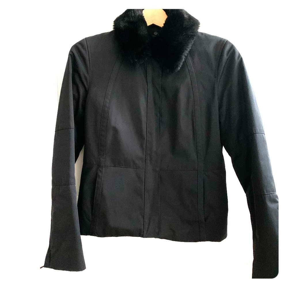 Faux Fur Collar Black Ann Taylor Jacket